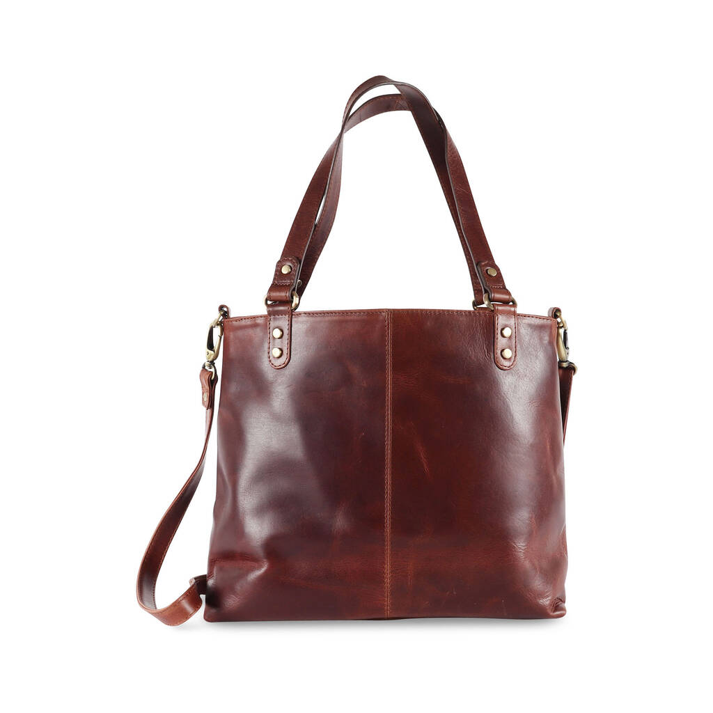 Mayfair Multi Zip Pocket Handbag, Brown By The Leather Store ...