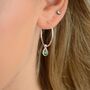 Personalised Sterling Silver Teardrop Birthstone Hoop Earrings, thumbnail 1 of 7