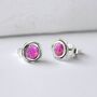 Sterling Silver Pink Opal Stud Earrings, thumbnail 2 of 7