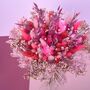 Bright Pink Dried Flower Bouquet With Bunny Tails, thumbnail 1 of 4