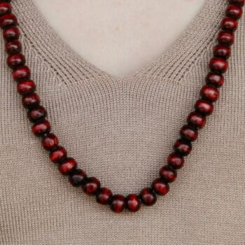 Red Sandalwood Tassel Japa Mala Necklace, 4 of 4