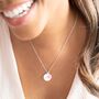 Esme Disc And Heart Charm Name Necklace, thumbnail 2 of 8