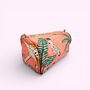 Jungle Print Cotton Washbag, Make Up Bag, With Waterproof Lining Set Of Three Peach, thumbnail 2 of 7