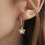 9ct Gold Bridal Star Drop Earrings, thumbnail 2 of 6