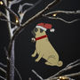 Pug Christmas Tree Decoration, thumbnail 2 of 3