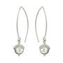 Long Silver Pearl Blossom Earrings, thumbnail 1 of 2