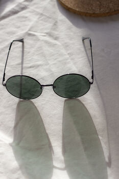 Oversized Round Circle Wire Frame Sunglasses, 5 of 6