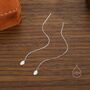 Sterling Silver Oval Opal Threader Earrings, thumbnail 1 of 11
