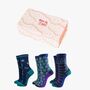 Peacock Kingfisher Birds Bamboo Socks Gift Box, thumbnail 1 of 4