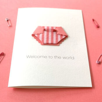 New Baby Boy Or Girl Stripe Nappy Card, 12 of 12