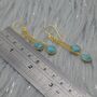 Turquoise Dangle Silver/Gold Earrings, thumbnail 3 of 8