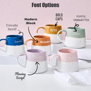 Engraved Colour Dipped Stoneware Mug For Him, 4 of 5