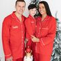 Men's Personalised Red Christmas Cotton Pyjamas, thumbnail 2 of 4
