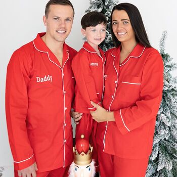 Men's Personalised Red Christmas Cotton Pyjamas, 2 of 4