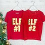 Two Little Elves Matching Kids T Shirt And Babygrow, thumbnail 3 of 4