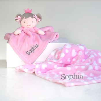 Personalised Baby Blanket And Dolly Comforter Gift Set, 2 of 8
