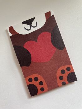 Pop Up Red Panda In Love Valentines Greeting Card, 2 of 3