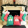 Luxury Striped Personalised Christmas Sack, thumbnail 2 of 8