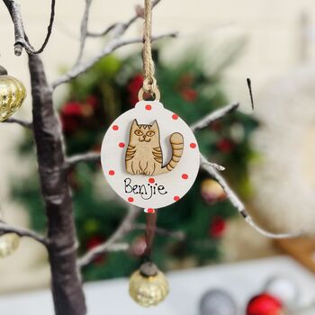 Personalised Pussy Bauble Cat Christmas Tree Decoration, 6 of 6