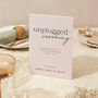 Unplugged Ceremony Wedding Sign A4 Sign Blush Script, thumbnail 1 of 5