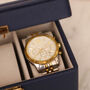 Luxury Blue Faux Leather Trio Watch Box, thumbnail 5 of 12