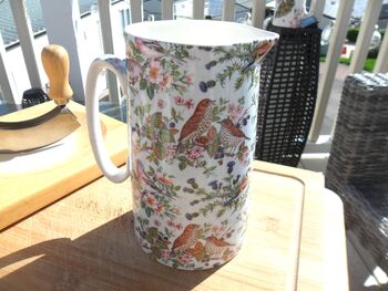 Large Jug In British Birds On Blue Design, 6 of 8