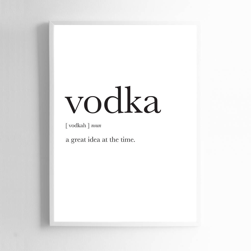 vodka definition quote wall art print sign by liberty bee