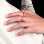 Gold Vermeil Plated Open Drop Ring, thumbnail 2 of 6