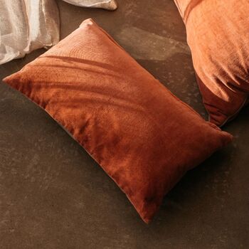 Misi Washed Coral Velvet Cushion, 2 of 7