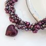 Murano Heart And Pearl Necklace In Purple Or Amethyst, thumbnail 4 of 9