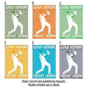 Mens Cricket Personalised Print, 3 of 3