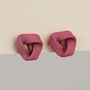 White Or Pink Twisted Triangle Clip On Earrings, thumbnail 1 of 4