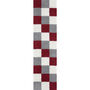 The Rugs Geometric Shaggy Rug Red Checkered Rug, thumbnail 9 of 12