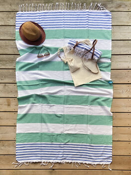Personalised Beach Towel And Leather Strap, 6 of 12