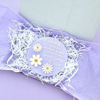 Personalised Mothers Day Daisy Keepsake Plaque, Letterbox Gift, 5 of 8