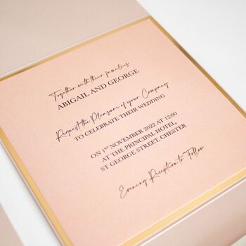 Blush Pink And Gold Bunny Tails Wedding Invitation, 4 of 9