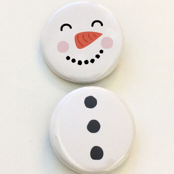 Let It Snow Fun Snowman Christmas Badge Set, 5 of 5