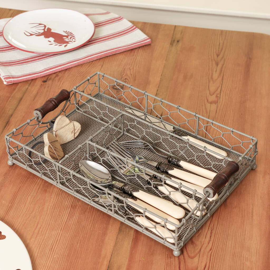wire silverware tray