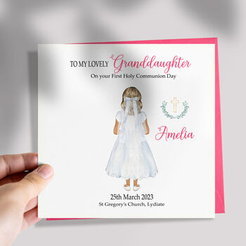 Granddaughter 1st Holy Communion Card, 5 of 6