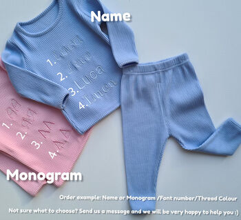 Summer Personalised Child Ribbed Sets | Embroidered Set, 5 of 9