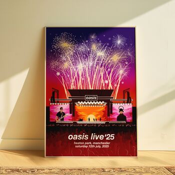 Oasis Mania Customisable Tour Date And Location Art Print / Oasis Live 25 UK And Ireland Wall Art / Oasis Tour Memorabilia, 2 of 3