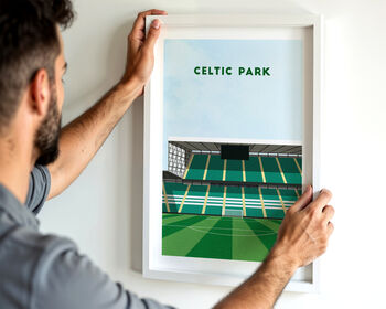 Contemporary Celtic Football Gift: Celtic Park Stadium Art Print, 2 of 6