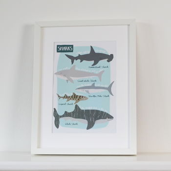 Sharks Children's A4 Print, 4 of 5