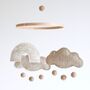 Cloud And Rainbow Baby Mobile, Natural Beige, thumbnail 4 of 8