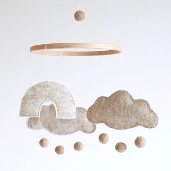 Natural Cloud And Rainbow Baby Mobile, 4 of 8