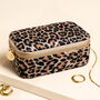 Leopard Print Velvet Rectangular Travel Jewellery Case, thumbnail 1 of 3