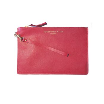 Amalfi Pink Leather Clutch Bag, 3 of 3