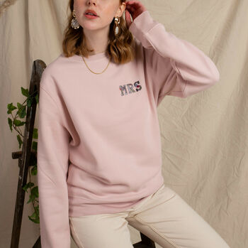 Embroidered Floral 'Mrs' Sweatshirt, 2 of 5
