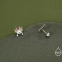Tiny Axolotl Screw Back Earrings In Sterling Silver, thumbnail 2 of 11
