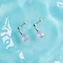 Pink Zircon Drop Stud Earrings Second Light Collection, thumbnail 3 of 4